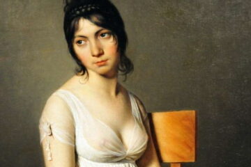 ritratto di giovane donna in bianco